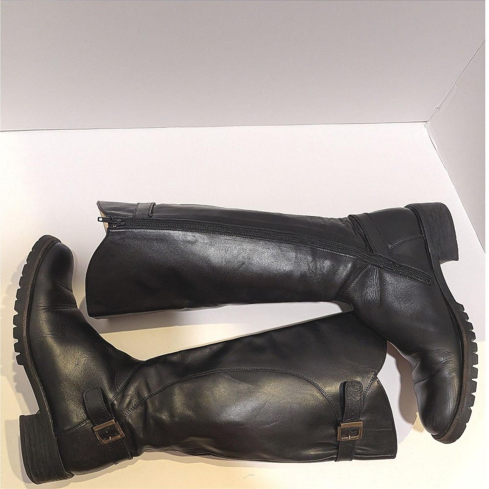 Rare Luxury Leather Knee High Jumping Boots 8.5 Black Equestrian Hunt Riding - Picture 2 of 15
